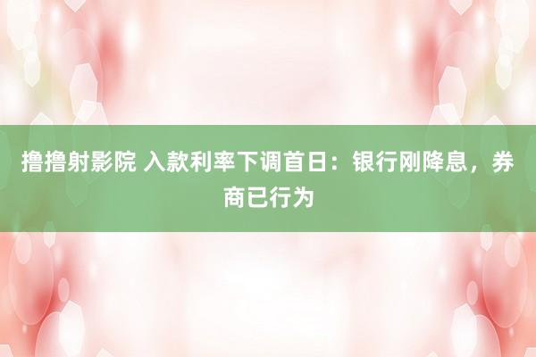 撸撸射影院 入款利率下调首日：银行刚降息，券商已行为