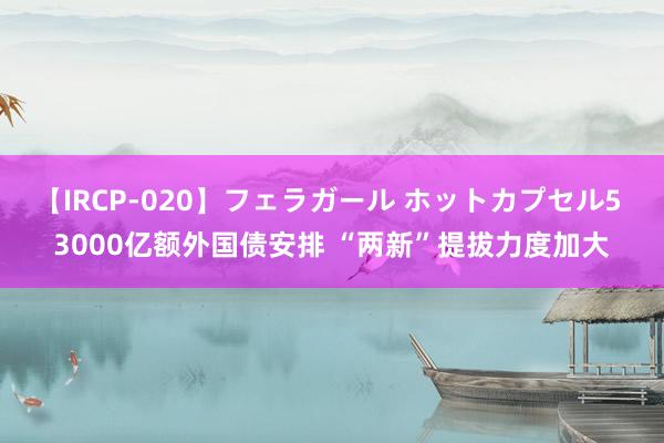 【IRCP-020】フェラガール ホットカプセル5 3000亿额外国债安排 “两新”提拔力度加大