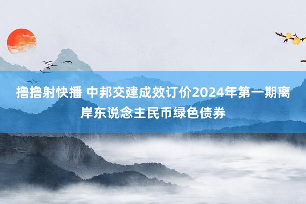 撸撸射快播 中邦交建成效订价2024年第一期离岸东说念主民币绿色债券