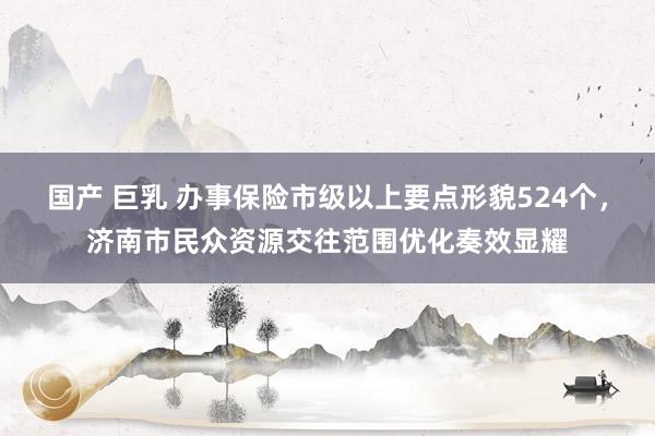 国产 巨乳 办事保险市级以上要点形貌524个，济南市民众资源交往范围优化奏效显耀