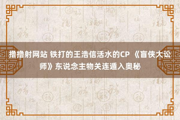 撸撸射网站 铁打的王浩信活水的CP 《盲侠大讼师》东说念主物关连遁入奥秘