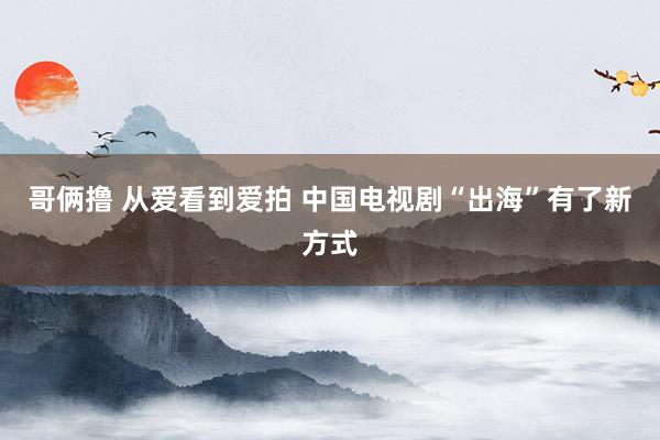 哥俩撸 从爱看到爱拍 中国电视剧“出海”有了新方式