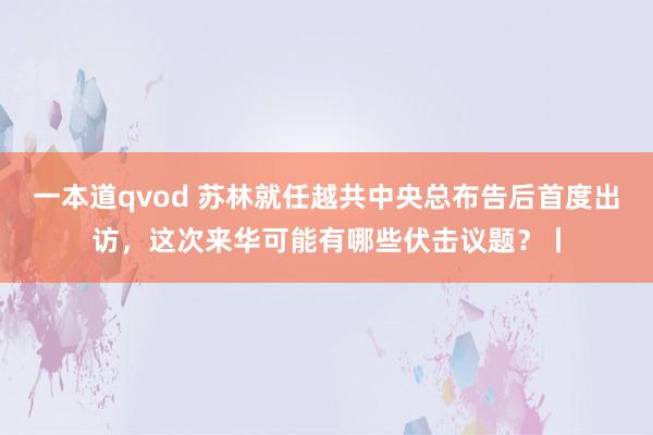 一本道qvod 苏林就任越共中央总布告后首度出访，这次来华可能有哪些伏击议题？丨