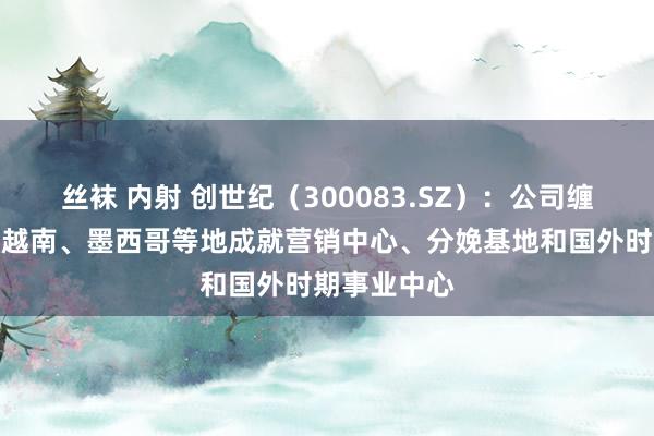 丝袜 内射 创世纪（300083.SZ）：公司缠绵分阶段在越南、墨西哥等地成就营销中心、分娩基地和国外时期事业中心